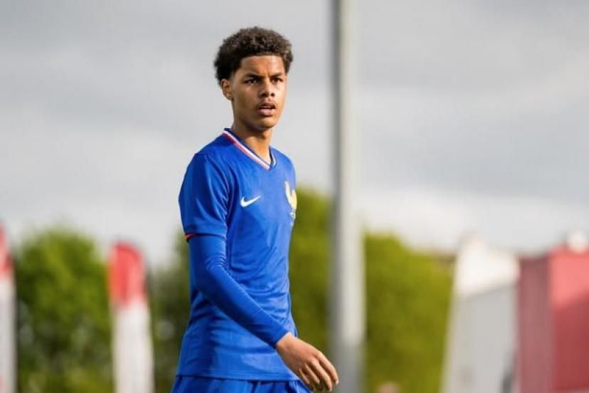 Tyrese Noubissie playing for France's youth teams.