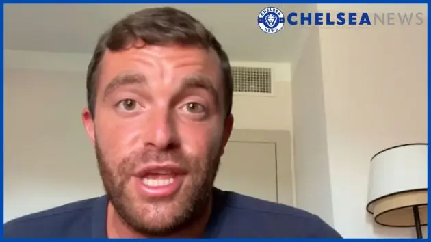 Fabrizio Romano with a Chelsea news logo.