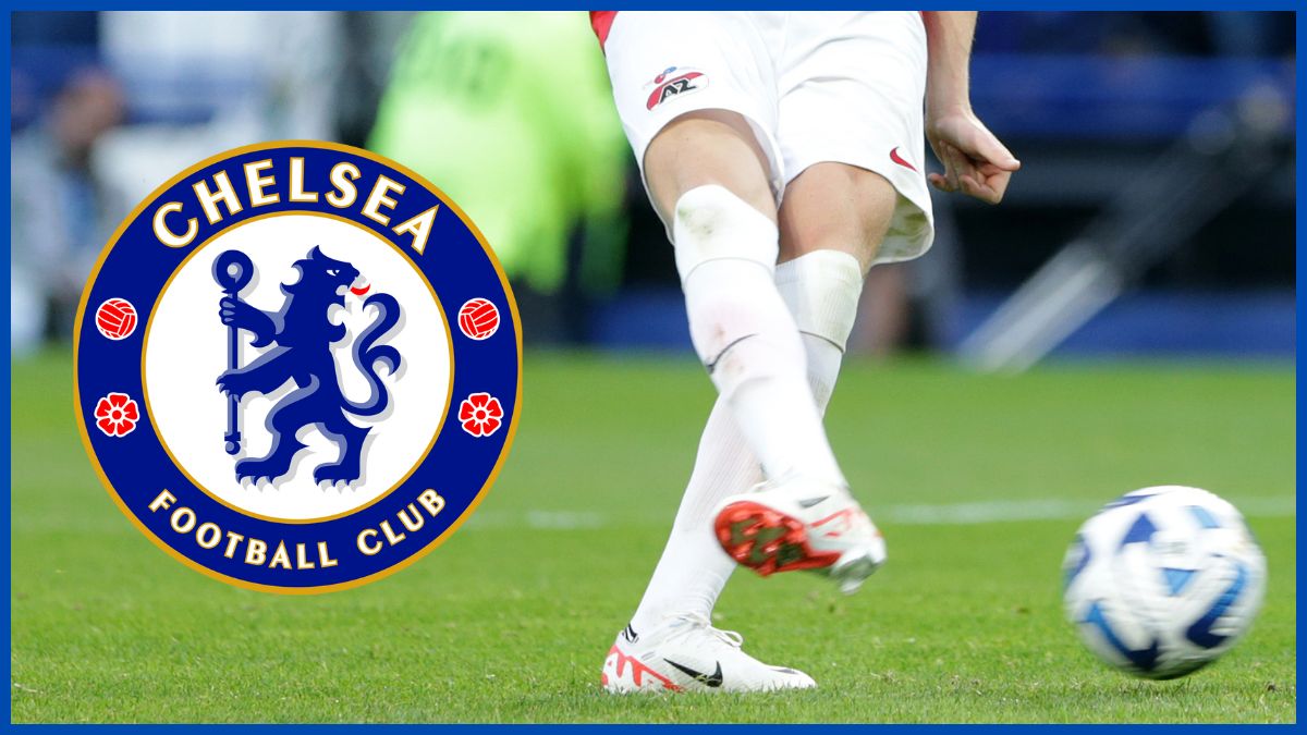 Kees Smit with a Chelsea logo.