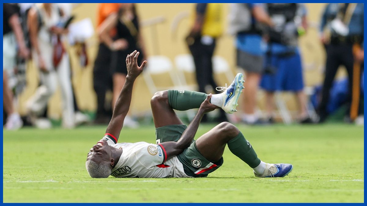 Moises Caicedo writhes in agony.