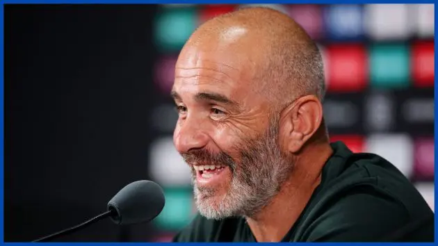 Enzo Maresca in a press conference.