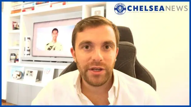 Fabrizio Romano speaks with a Chelsea News logo.