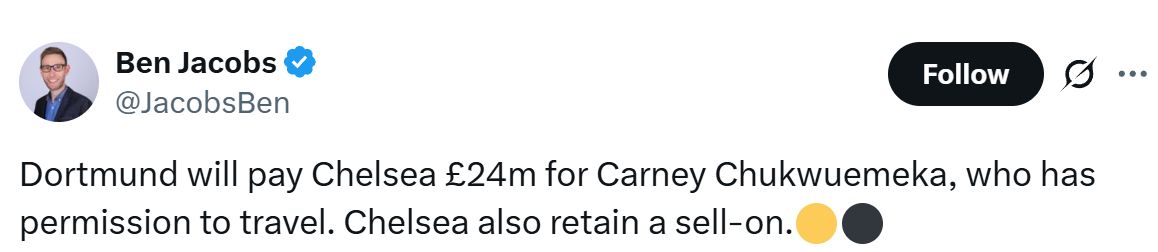 Ben Jacobs on Carney Chukwuemeka and a Â£24m fee.