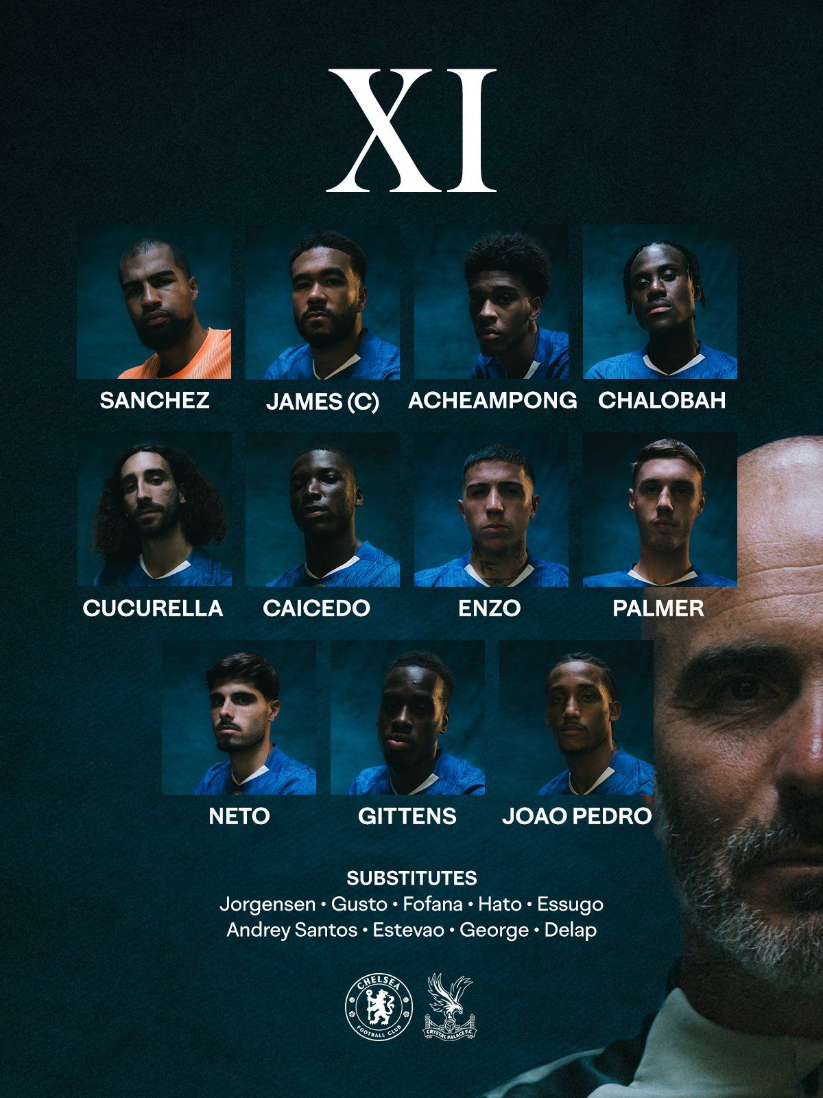 Chelsea's team to face Crystal Palace in the season opener.