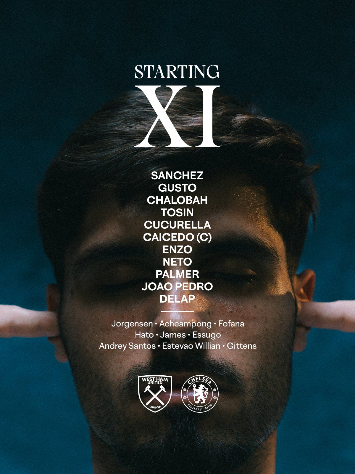 Chelsea's team to take on West Ham.
