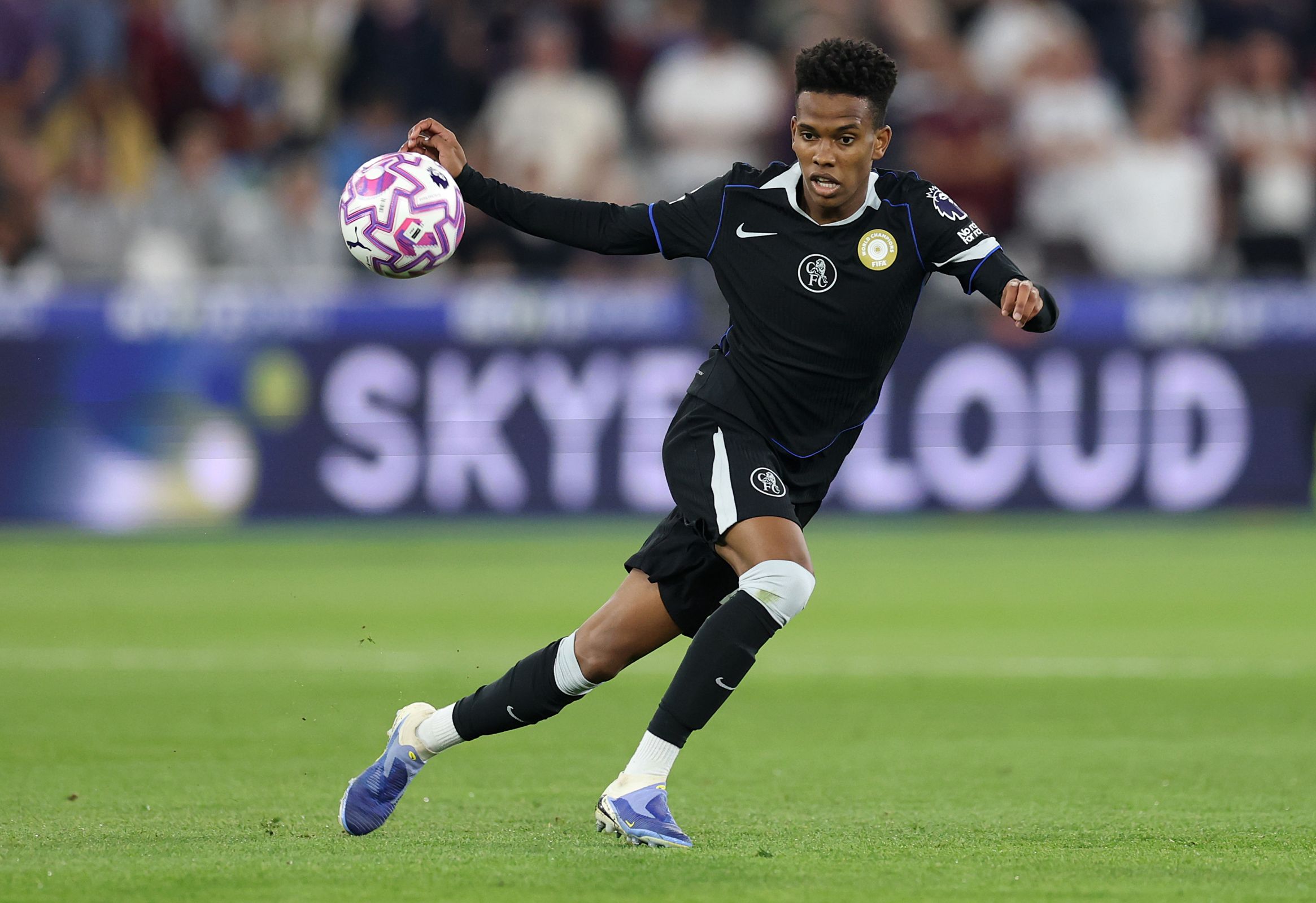 Estevao Willian in action for Chelsea against West Ham.