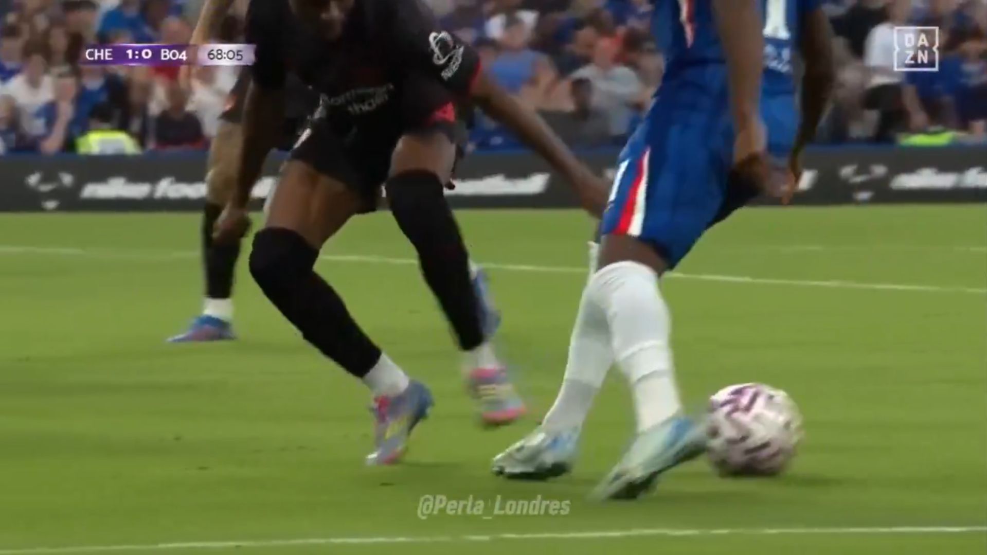 Jamie Gittens shows off his footwork.