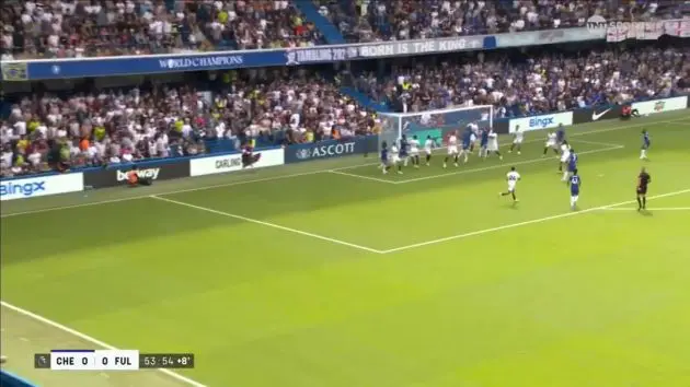 Joao Pedro scores from a corner for Chelsea.