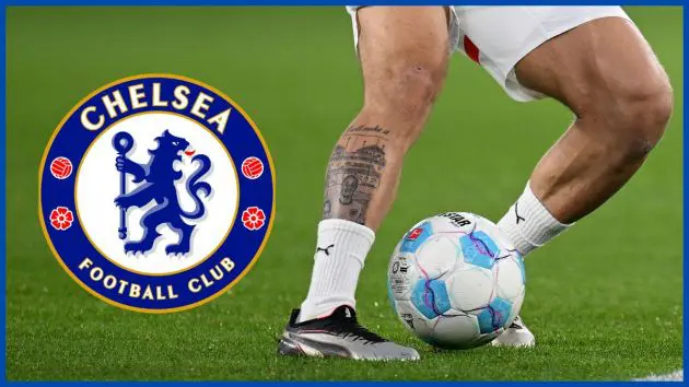 Chelsea logo with Xavi Simons.