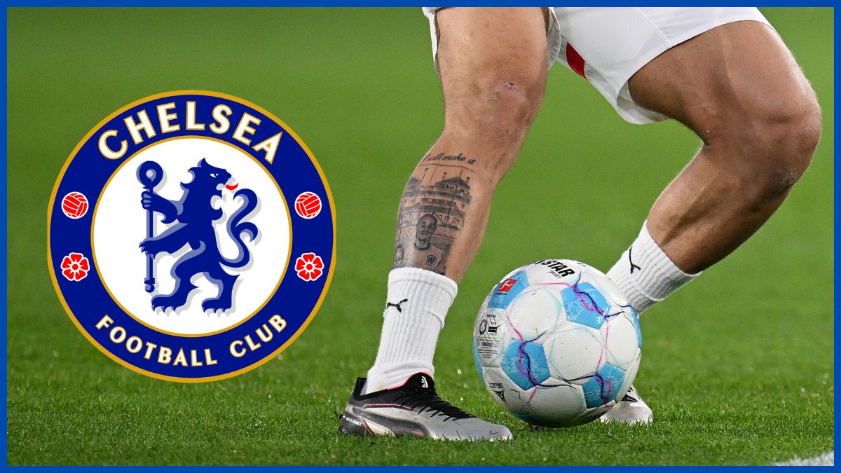 Chelsea logo with Xavi Simons.