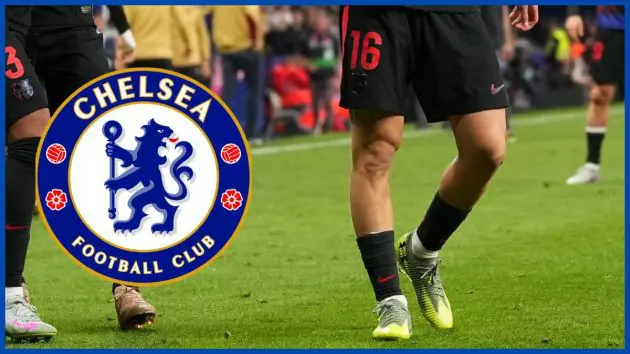 Fermin Lopez with a Chelsea logo.