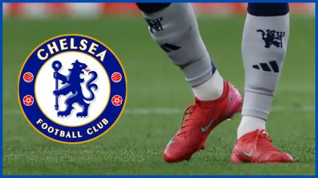Alejandro Garnacho with a Chelsea logo.