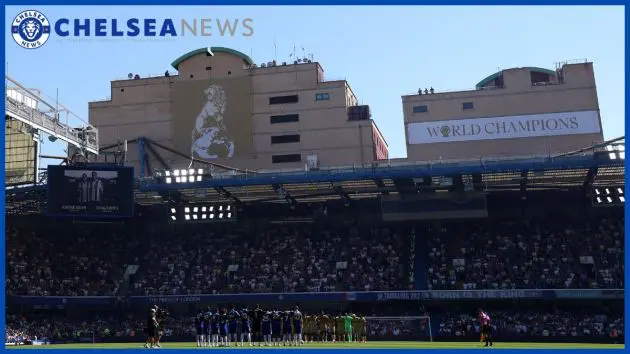 Chelsea display their new World Champions banners.
