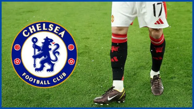 Alejandro Garnacho with a Chelsea logo.