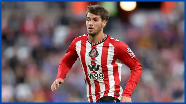 Marc Guiu leads the line for Sunderland.