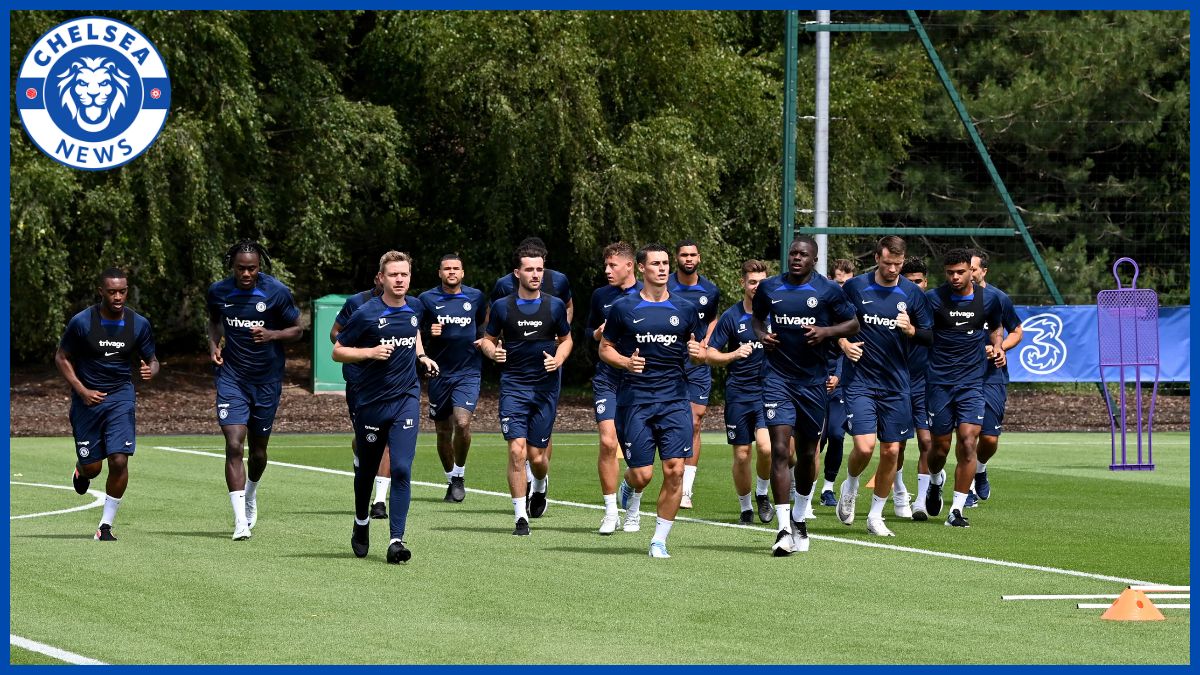 Chelsea players in preseason training.