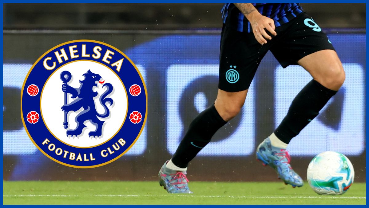 Alessandro Bastoni with a Chelsea logo.