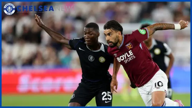 Moises Caicedo running midfield.