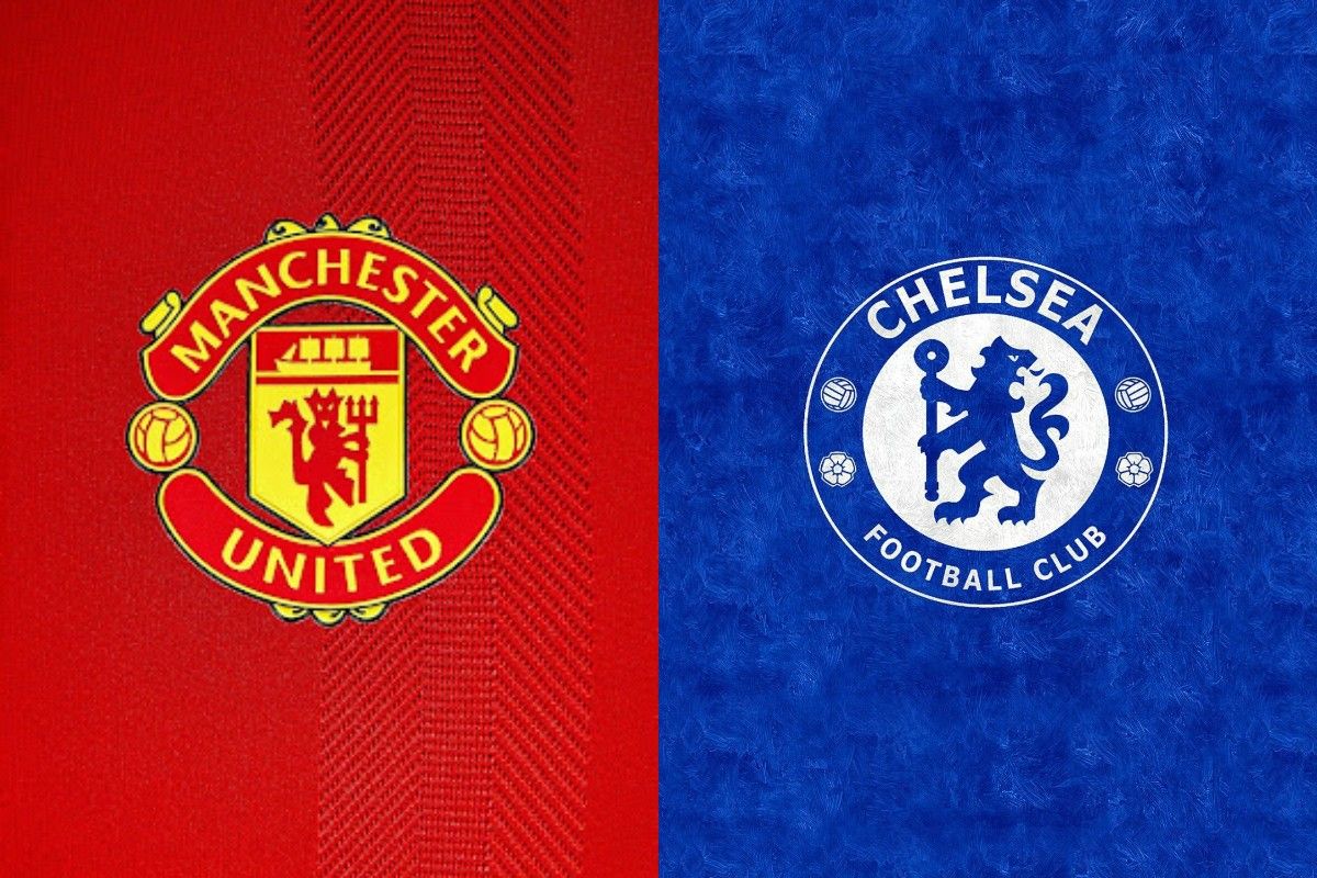 Chelsea and Manchester United logos.