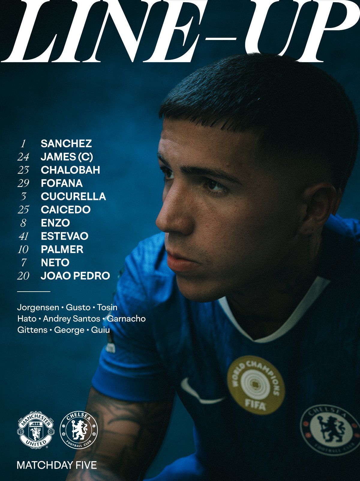 Chelsea's team to face Man U at Old Trafford.