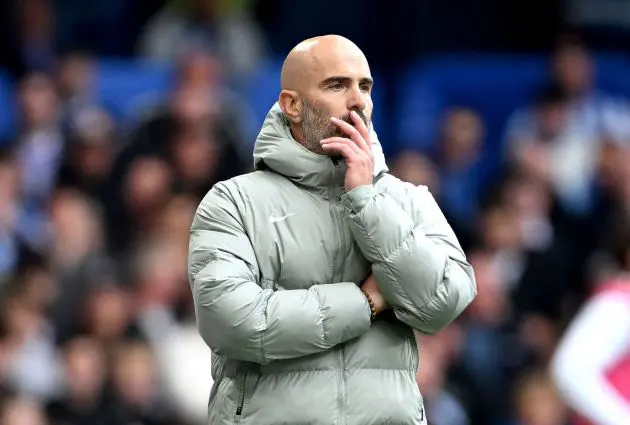 Enzo Maresca on the touchline at Stamford Bridge.