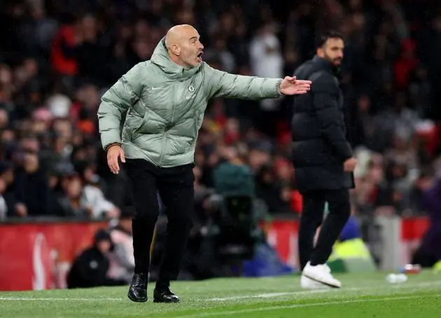 Enzo Maresca shouts instructions on the touchline.