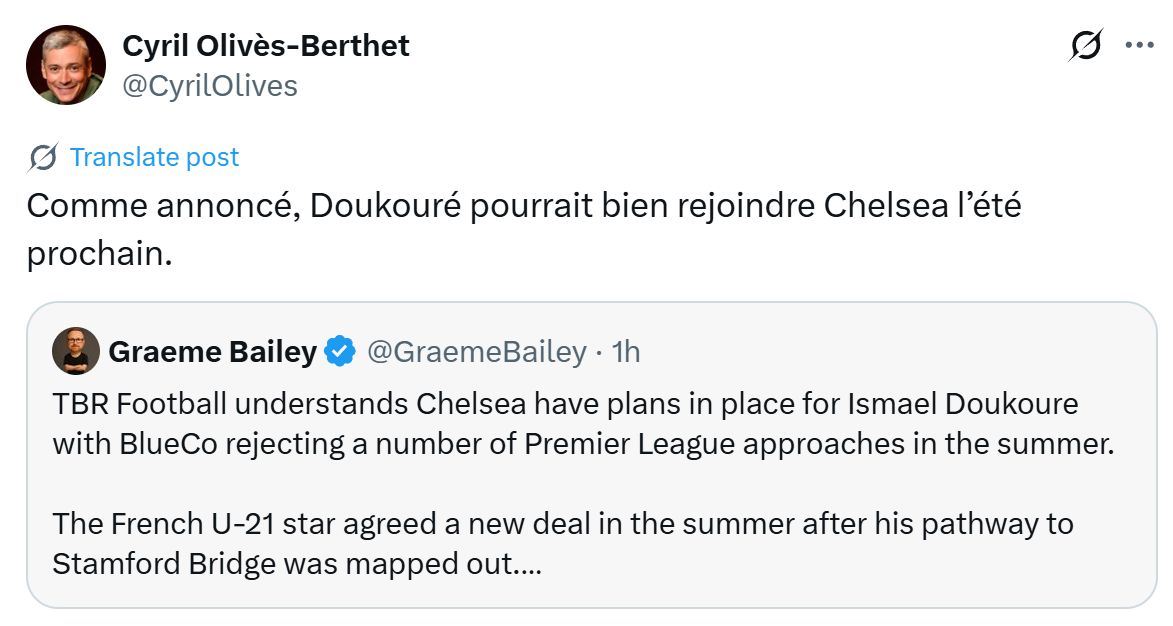 Ismael Doukoure ready to join Chelsea next summer.