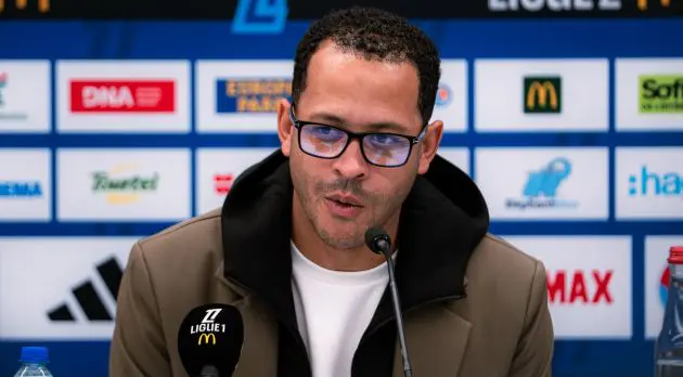 Liam Rosenior in a Strasbourg press conference.