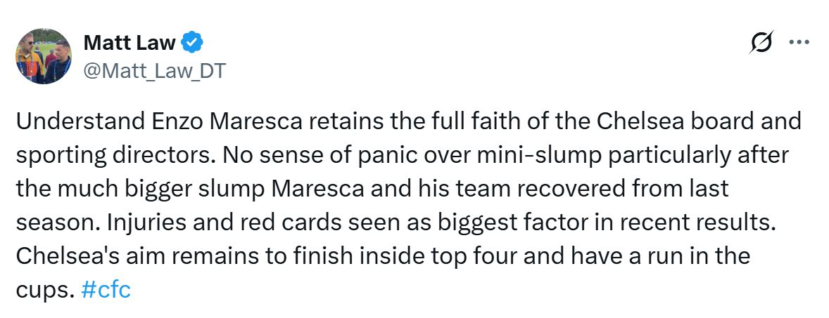 Matt Law on Enzo Maresca.
