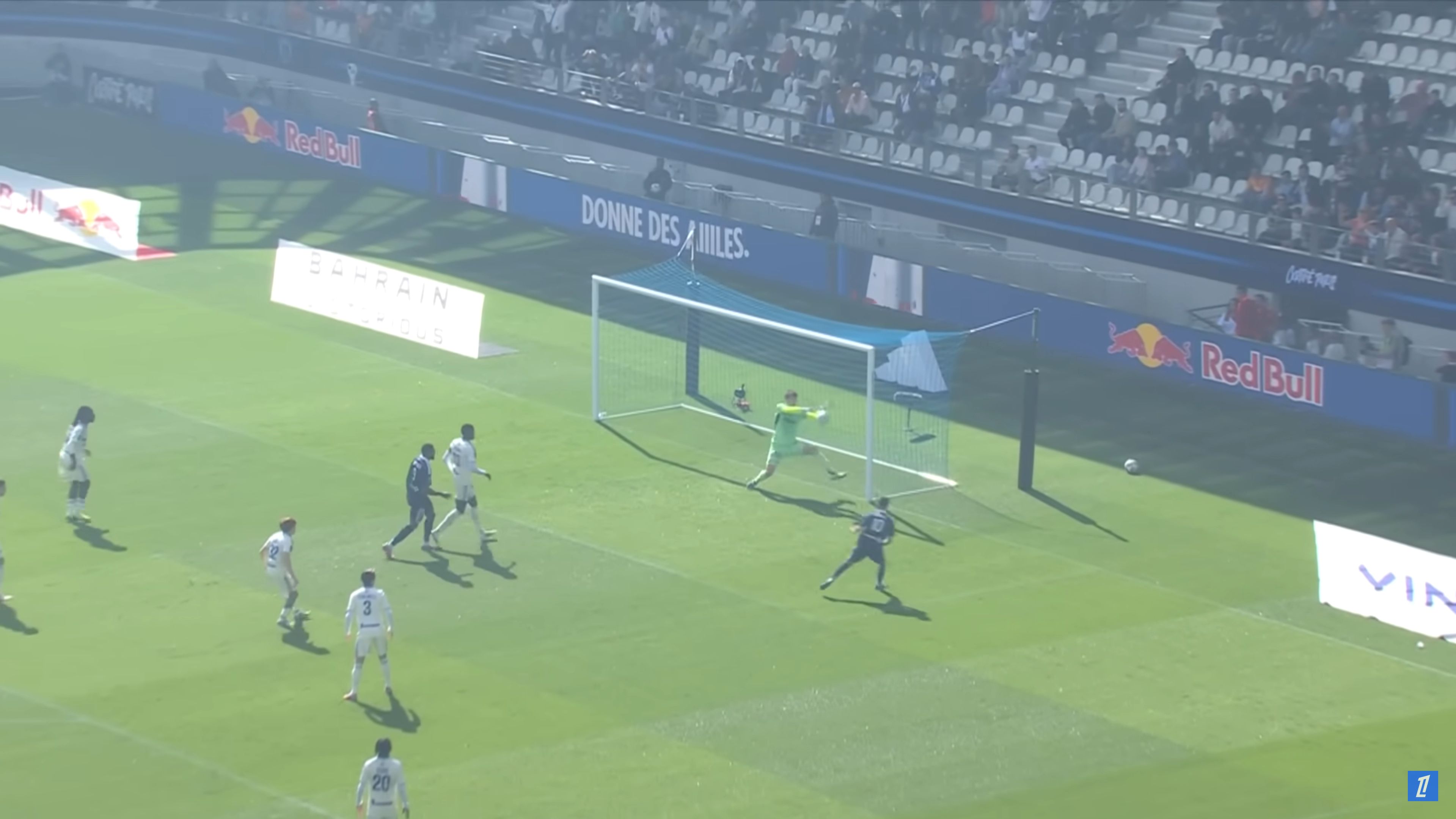Mike Penders makes a save against Paris FC.