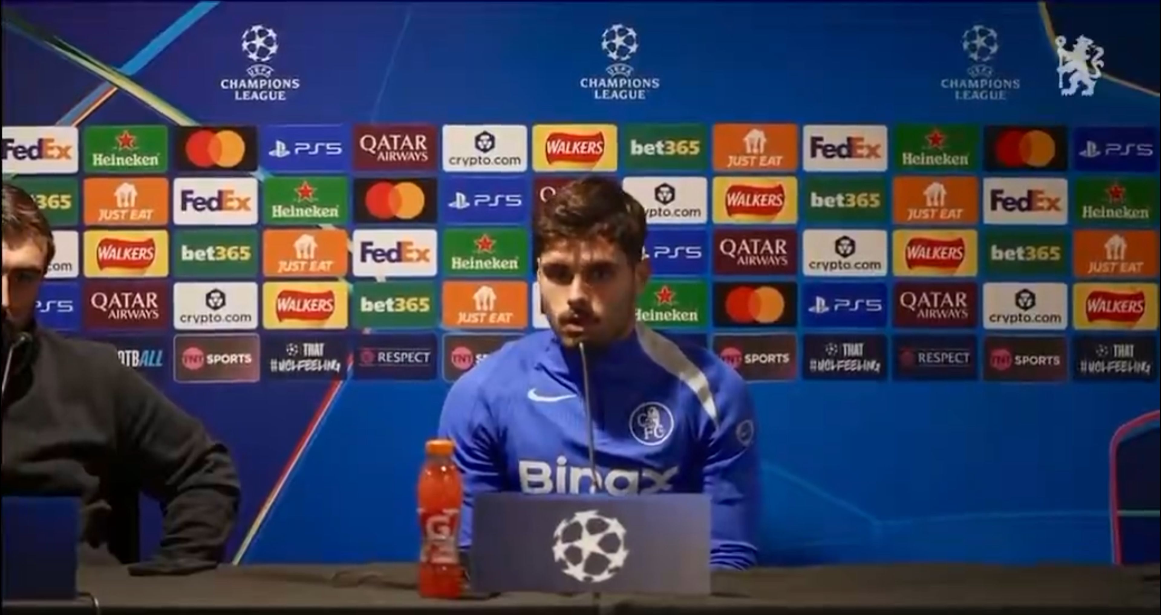 Pedro Neto speaks in the press conference.
