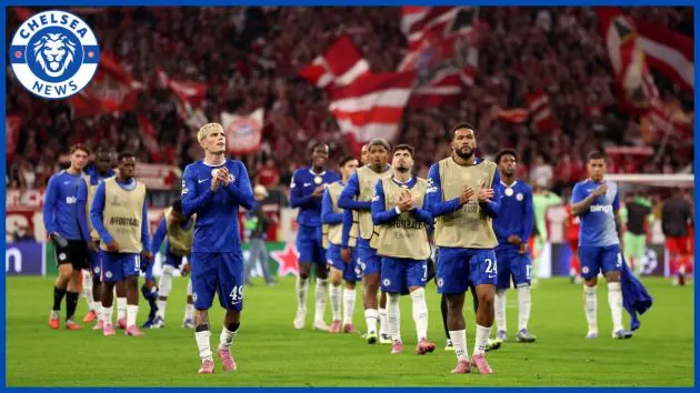 Chelsea squad in a group photo at full time.