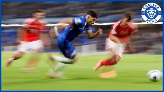 A shot of Pedro Neto sprinting.