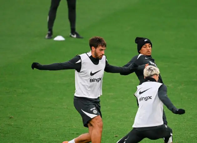 Marc Guiu in training at Stamford Bridge. (Photo by Chris Lee/Chelsea FC)