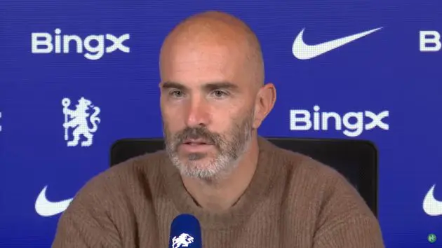 Enzo Maresca gives a steely look in his presser.