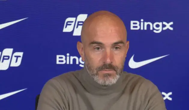 Enzo Maresca speaks in his press conference.