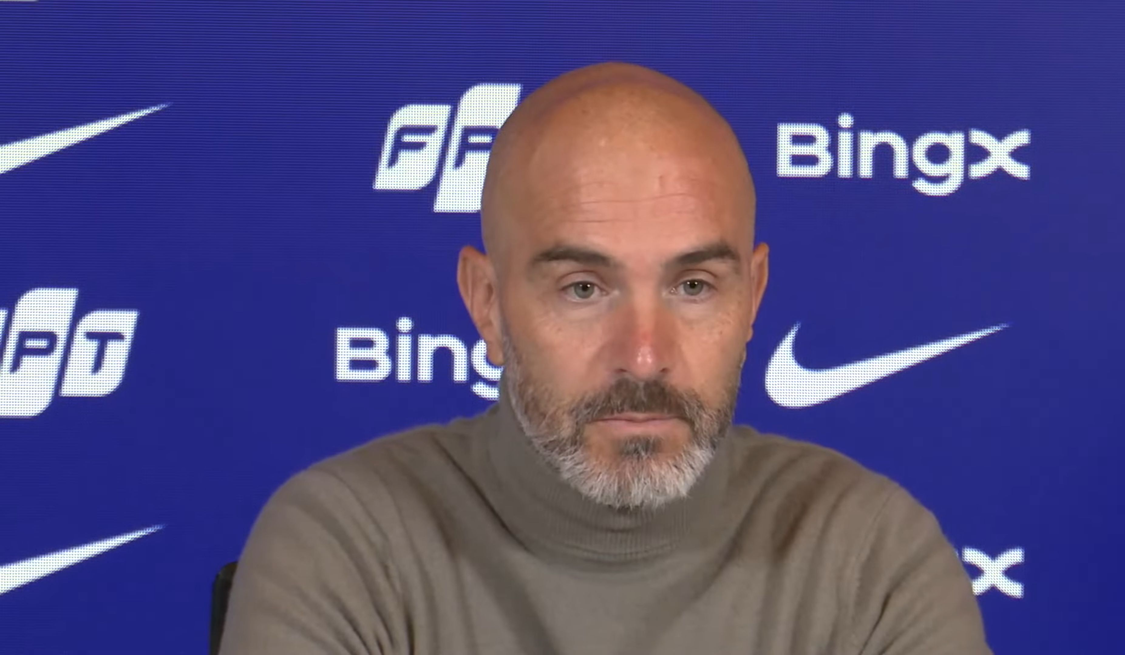 Enzo Maresca speaks in his press conference.