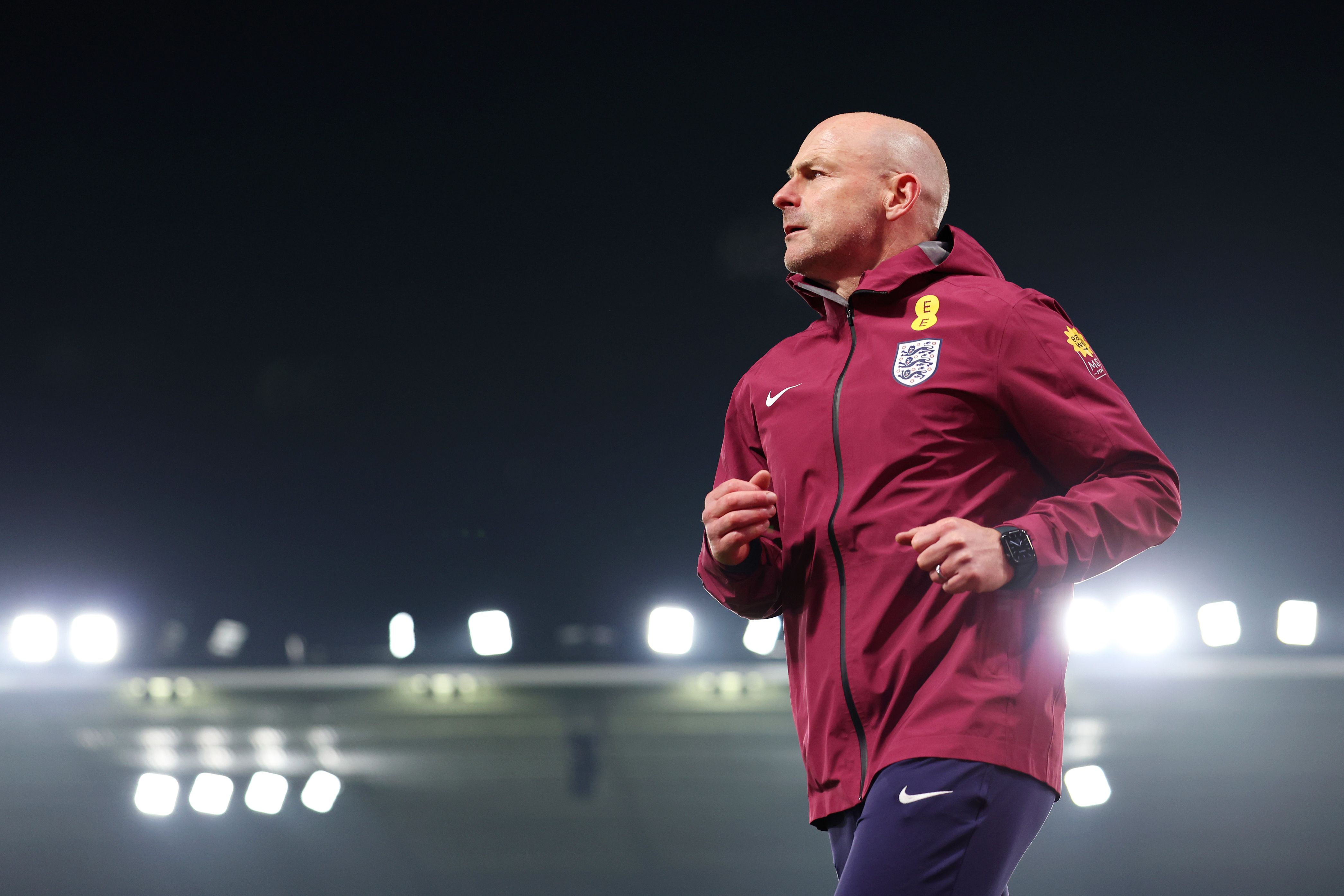Lee Carsley in England under-21 training.