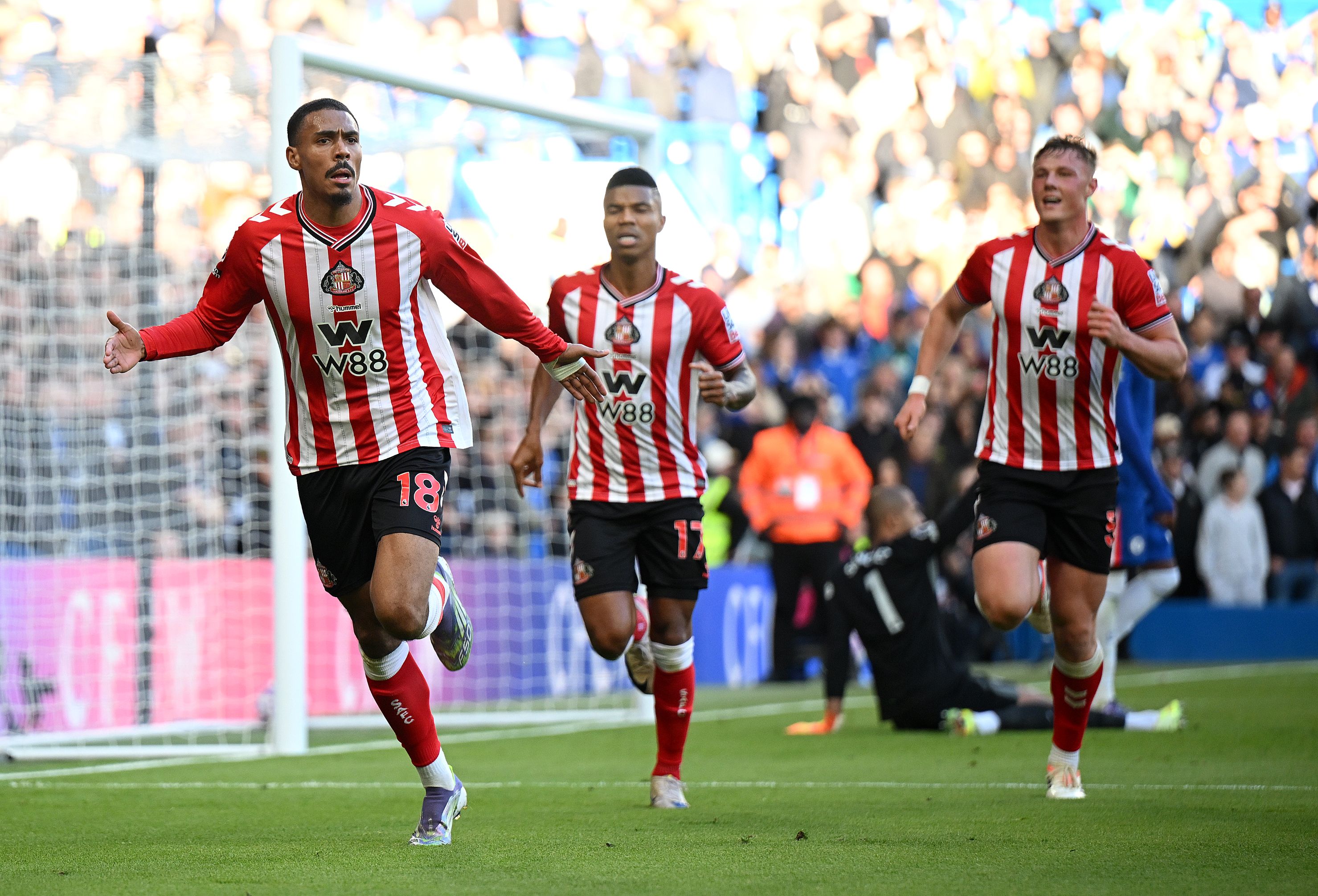 Wilson Isidor celebrates scoring for Sunderland.