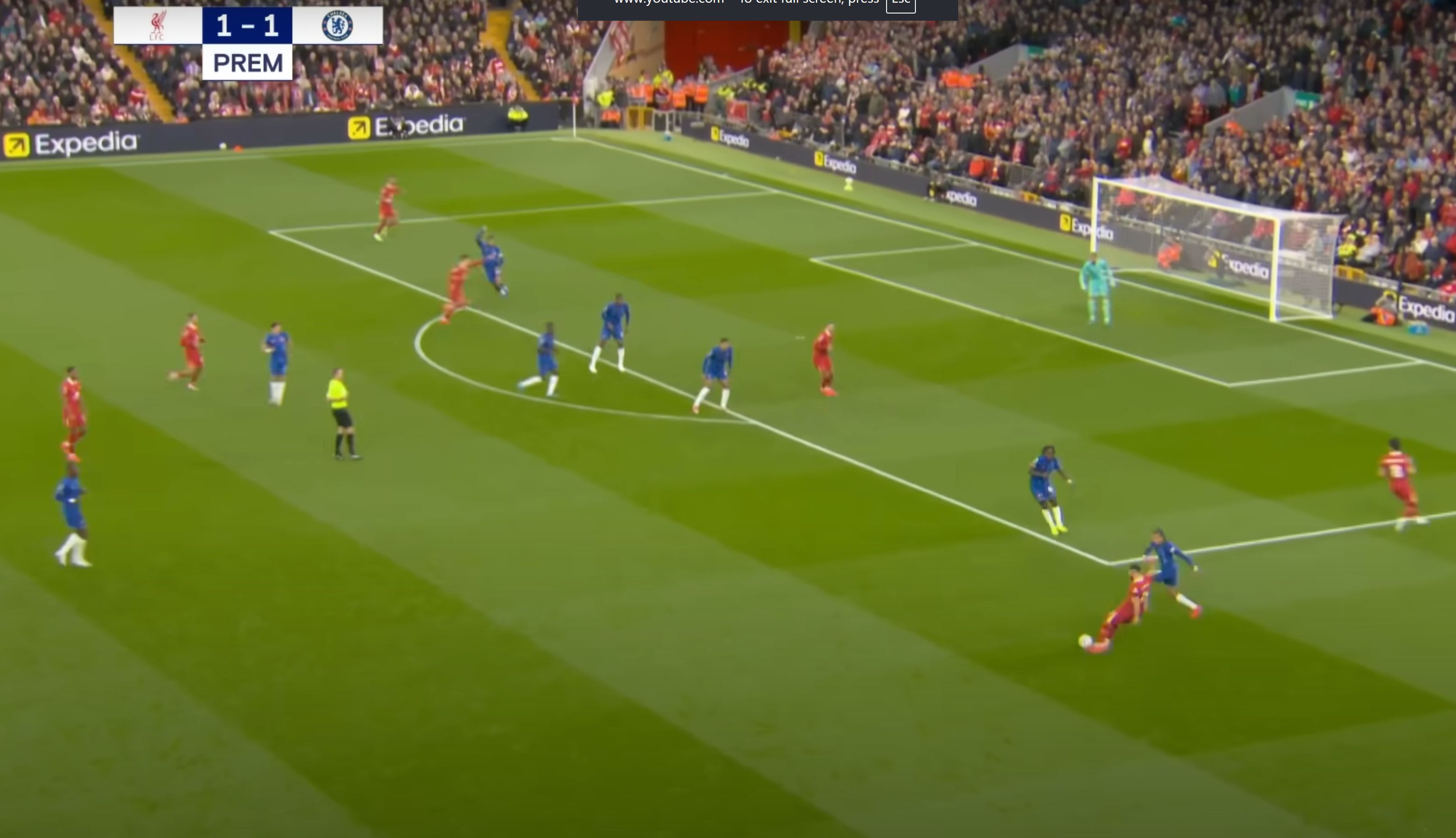 Liverpool score from Chelsea's high line in October 2024.