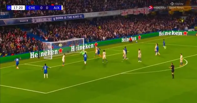 Marc Guiu scores Chelsea's first goal.