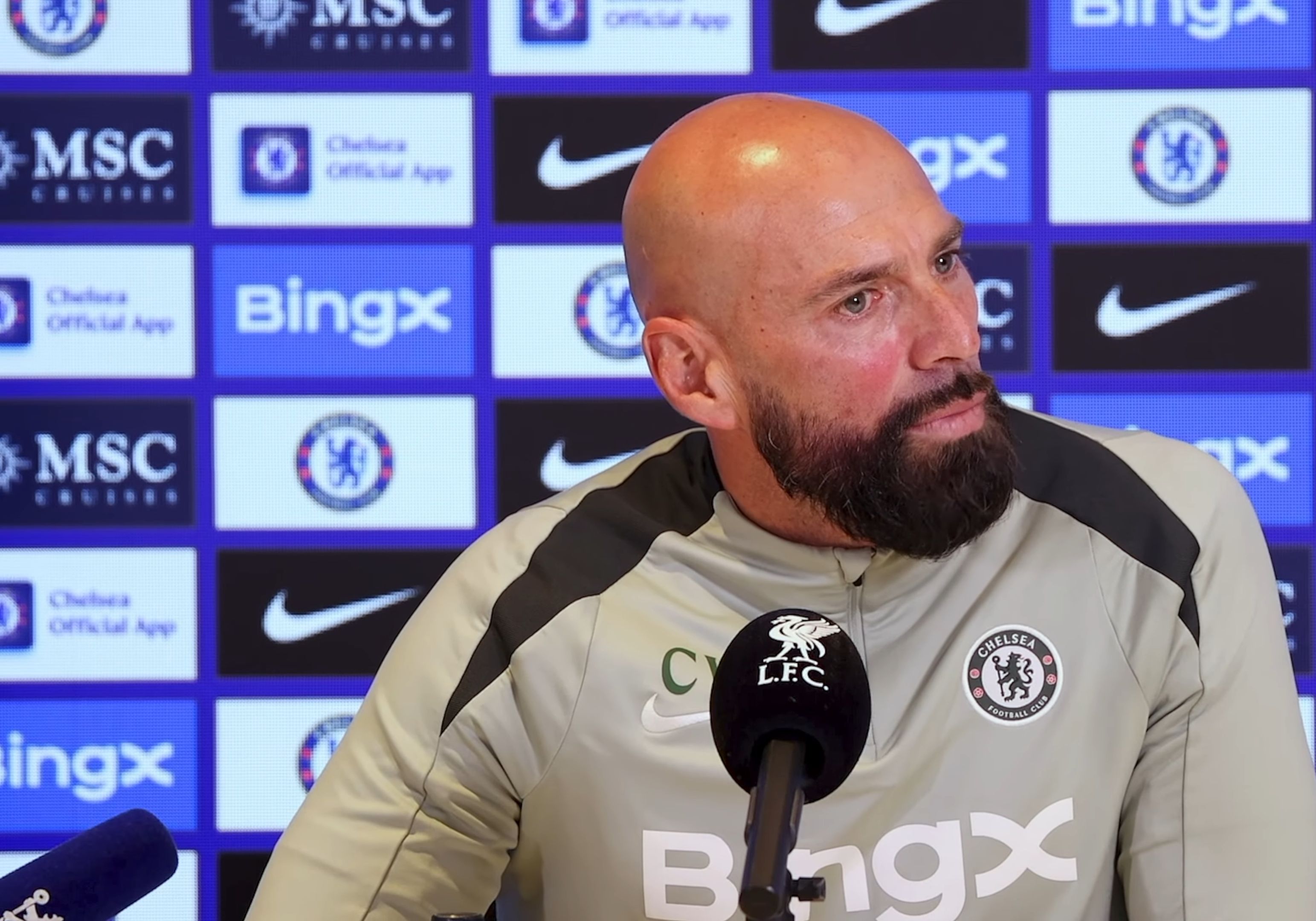 Willy Caballero in Chelsea's press conference.
