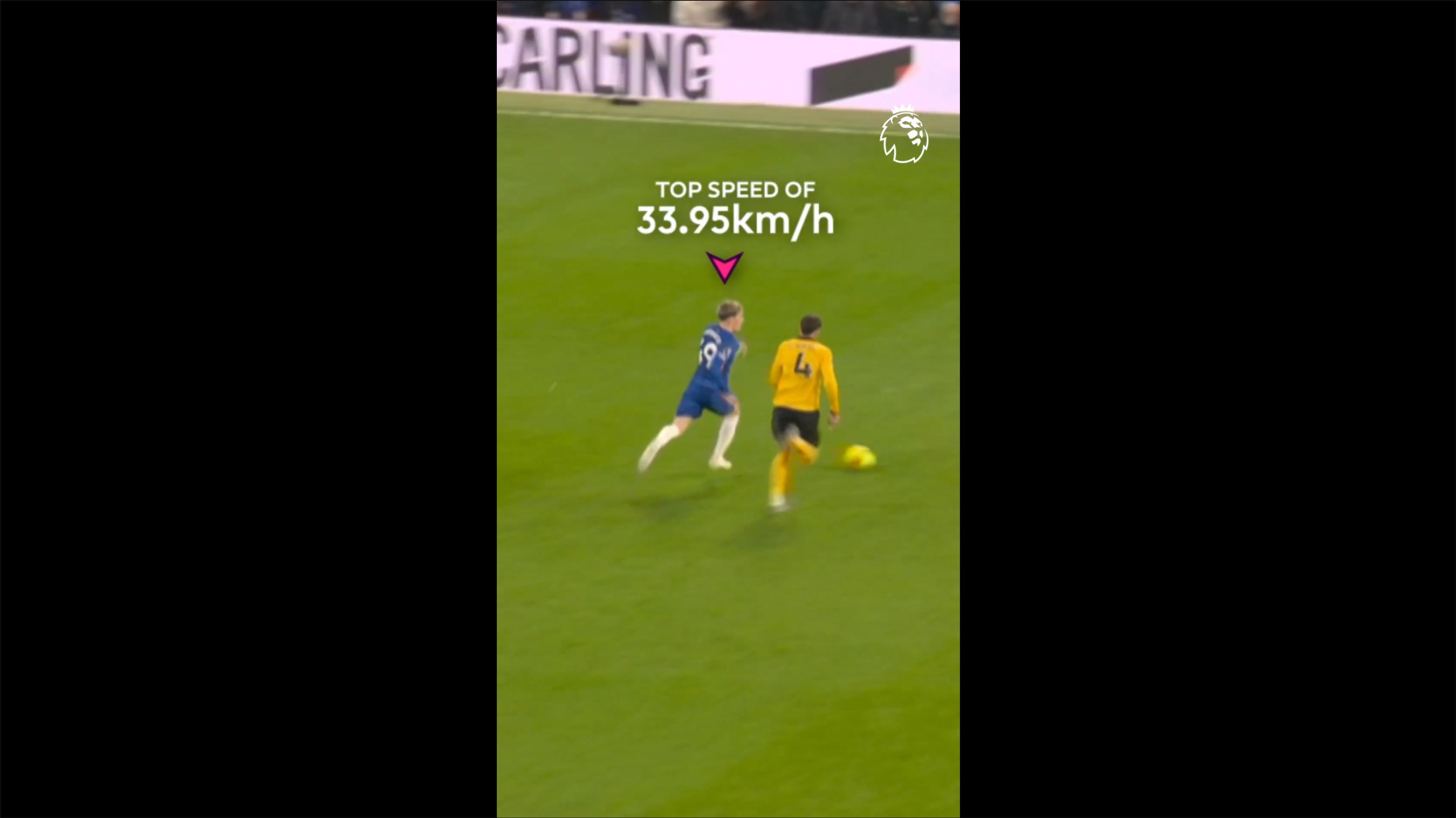 Alejandro Garnacho's top speed against Wolves.