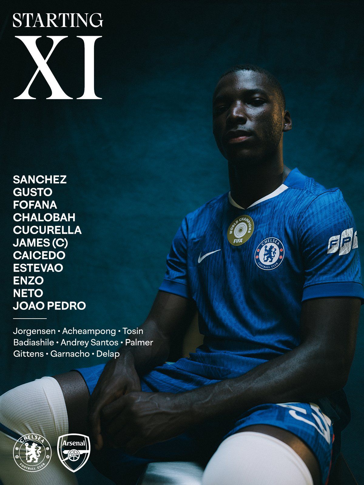 Chelsea's team to face Arsenal.