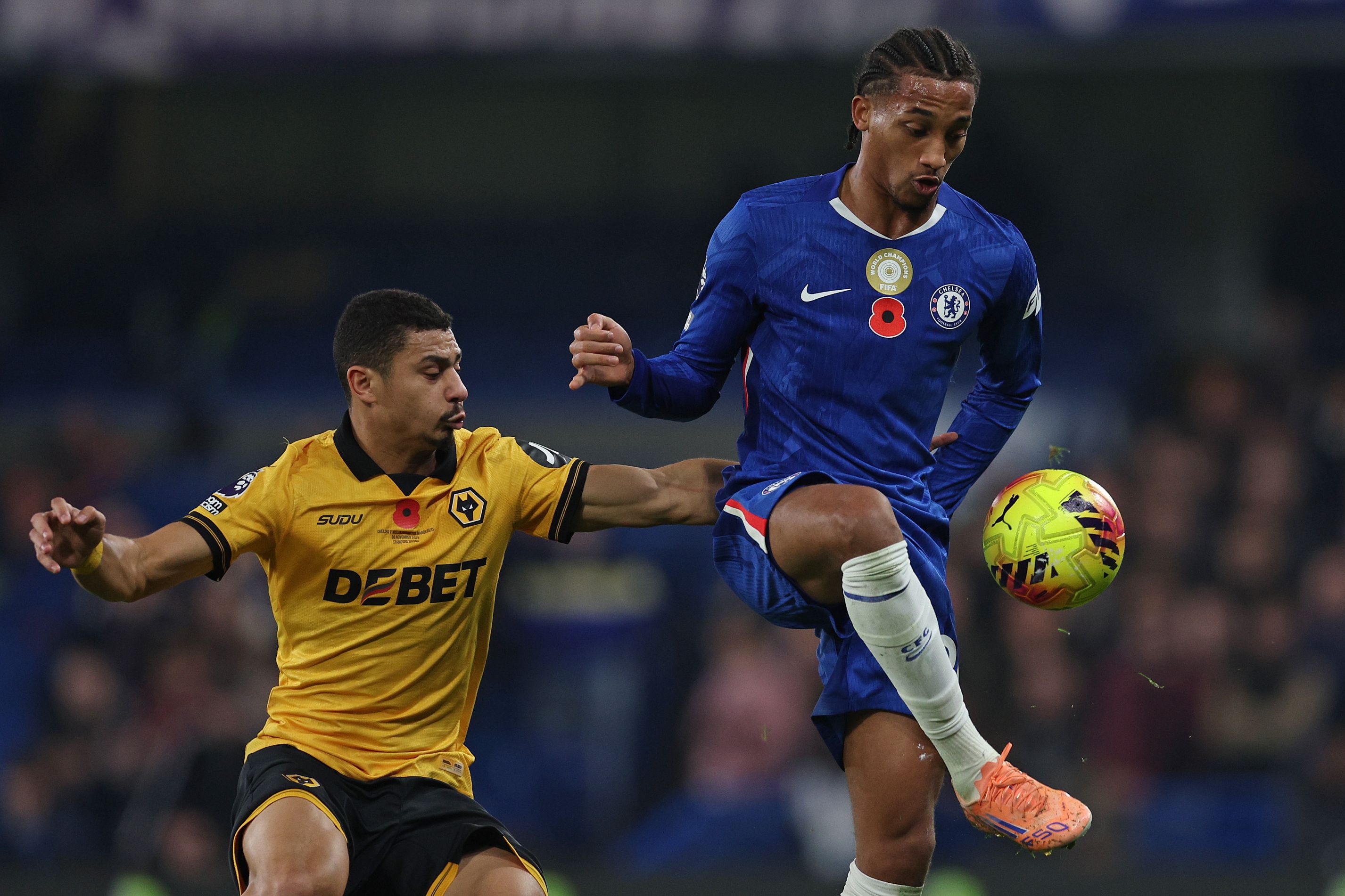 Joao Pedro in action against Wolves.