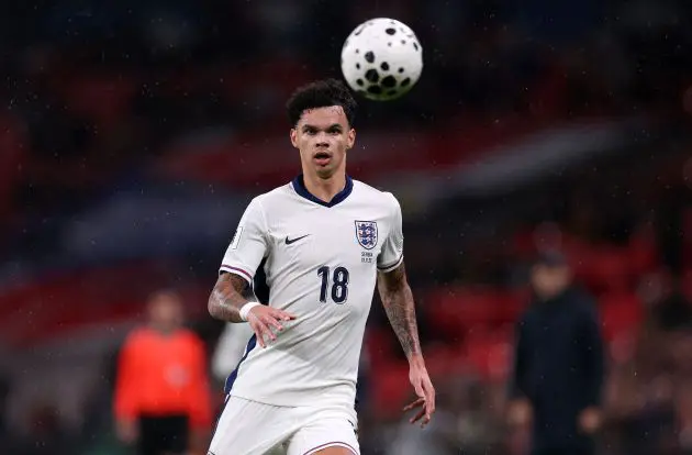 Nico O'Reilly in action for England.