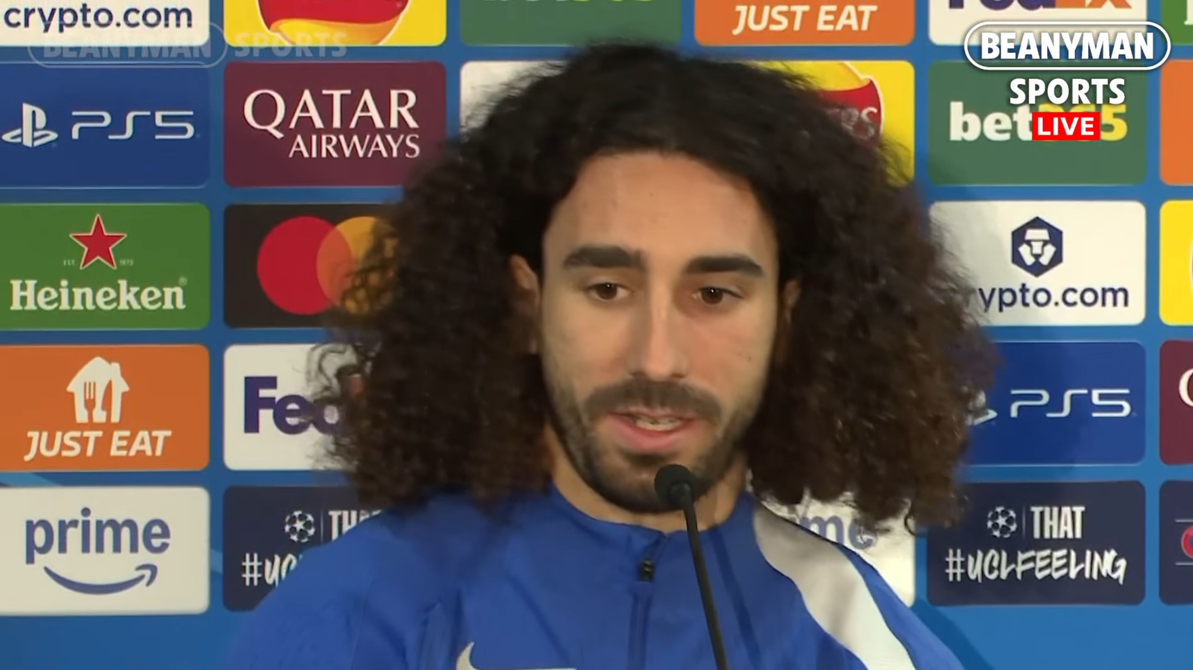 Marc Cucurella speaks in Chelsea's press conference.