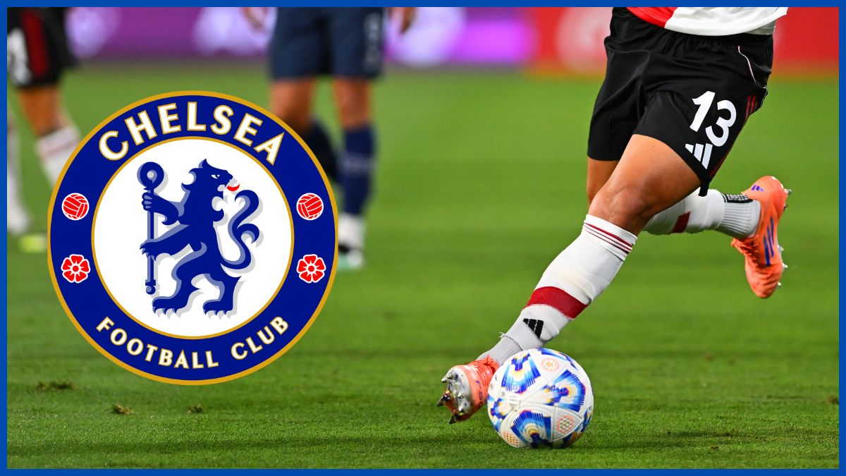 Lautaro Rivero with a Chelsea logo.