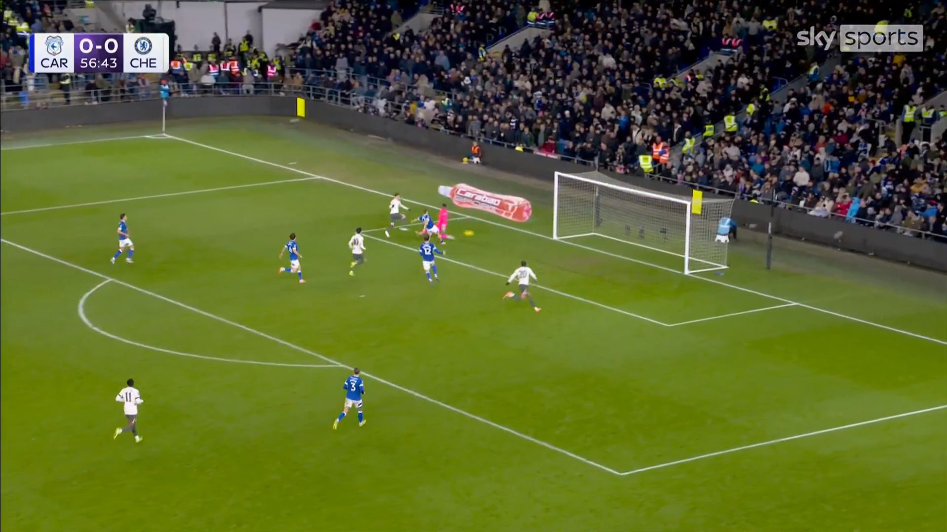 Alejandro Garnacho scores against Cardiff for Chelsea.