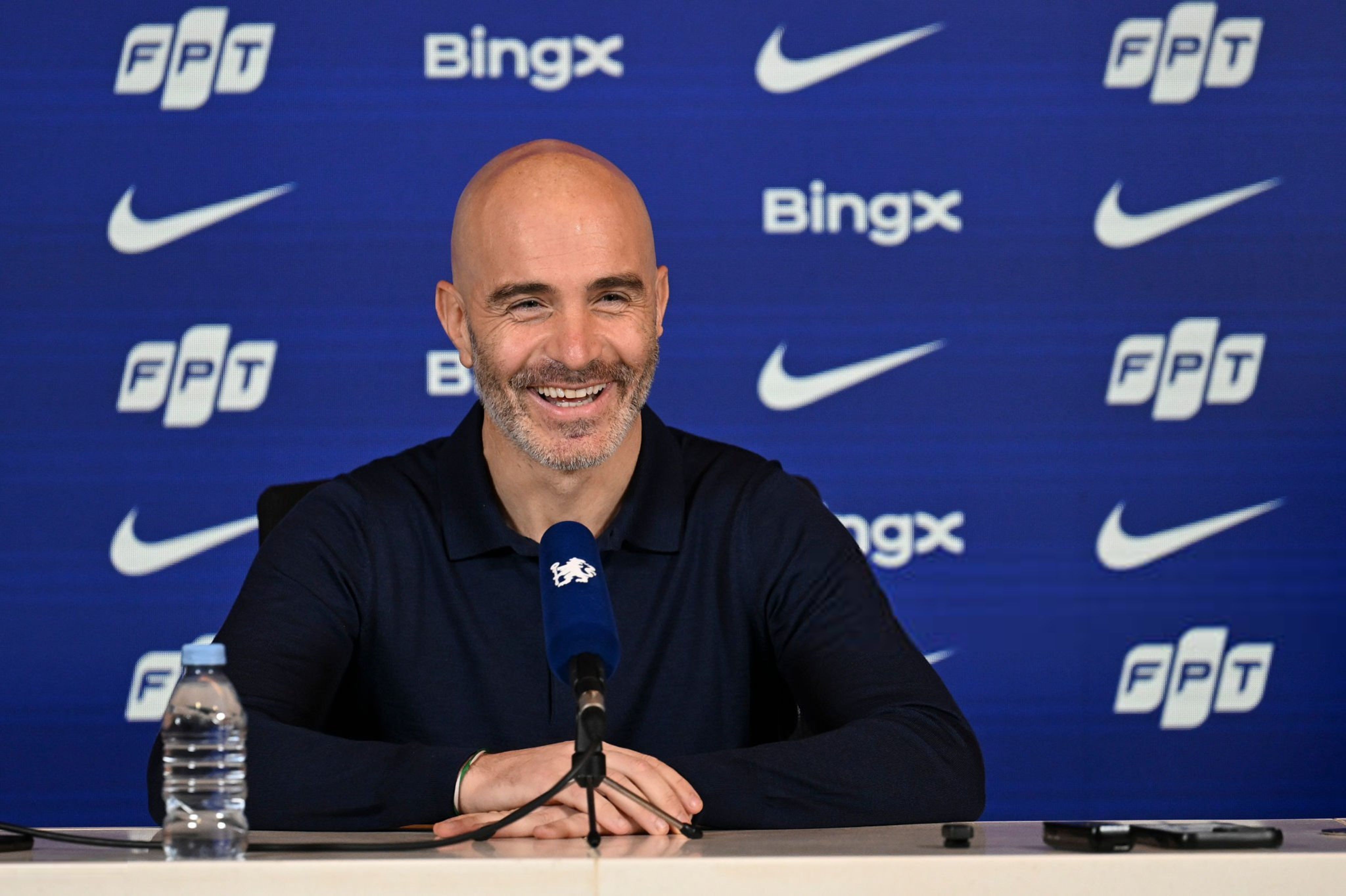 Enzo Maresca speaks in his press conference.